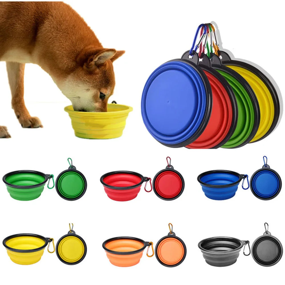 Collapsible Dog Bowls Portable Travel Dog Bowls Expandable for Cat Dog Water Bowl Food Feeding Dish Silicone Pet Bowl 350/1000ml