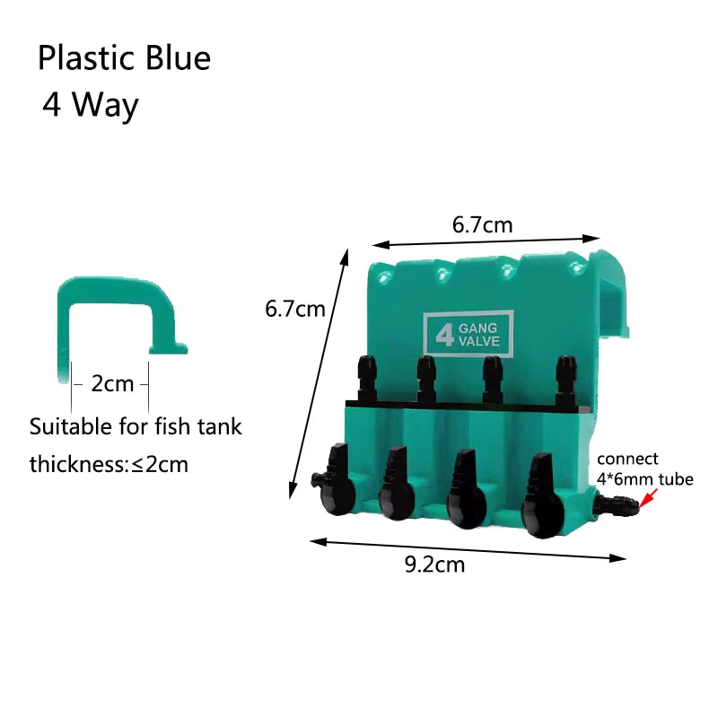 Plastic 2 3 4 5 6 Way Aquarium Air Splitter Valve Fish Tank Air Pump Flow Splitter Distributor Pump Valve Tap Control Switch New
