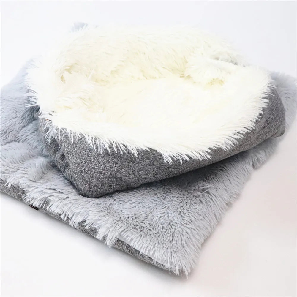 Dual-purpose Plush Cozy Cat Bed