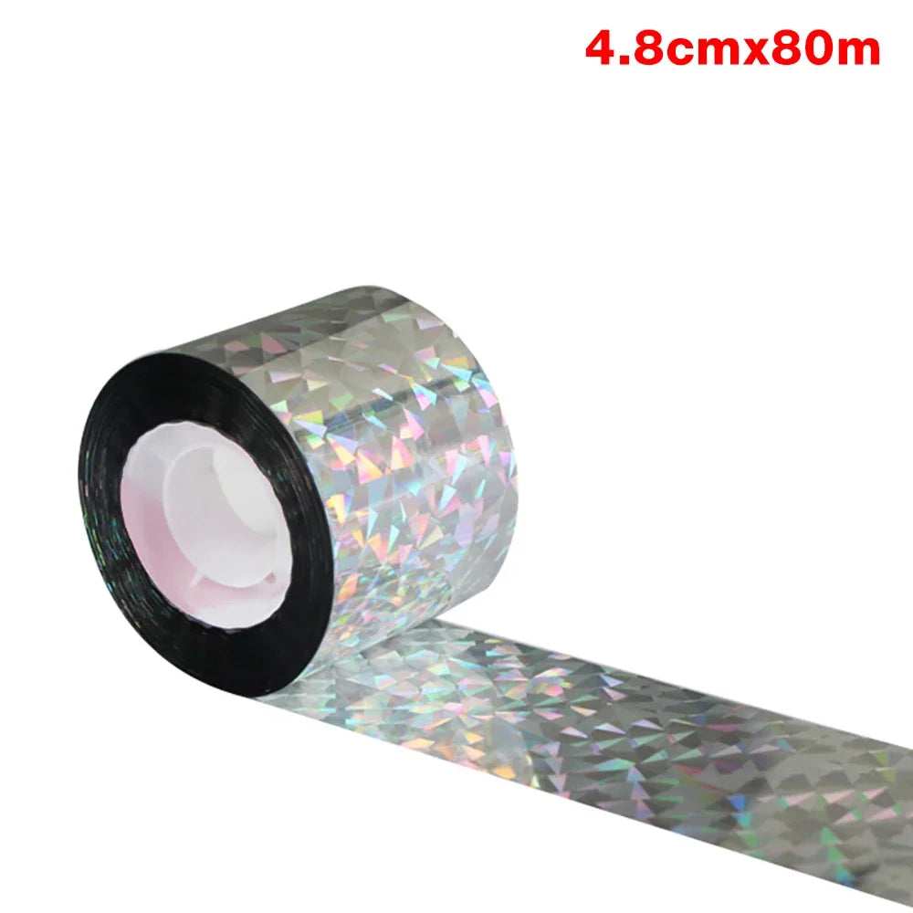 80M 50M Anti Bird Tape Flashing Reflective Bird Repellent Scare Tape Pigeons Crow Keep Away Double-sided Bird Repeller Ribbon