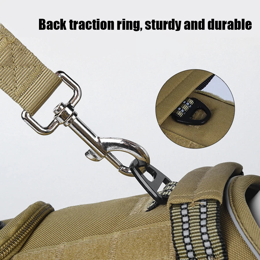 Pet Chest Strap Dog Tactical Chest Back Outdoor Medium Large Dog Vest Explosion proof Punching Traction Rope