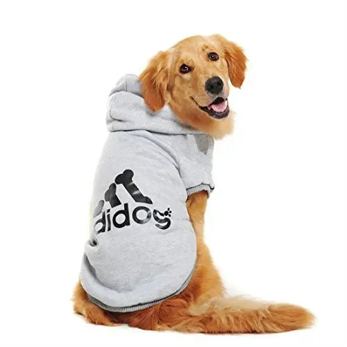Autumn Winter Dog Clothes Adidog Dog Hoodies for Medium Large & Extra Large Dogs, Pet Fleece Lined Sweatshirt Coat Sport Apparel