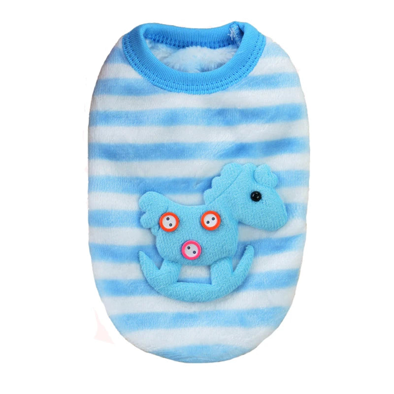 Cartoon Puppy Clothes Winter Warm Flannel Dog Vest Cat Bunny Chihuahua Sweater Cute Soft Mini Pet Apparel for Pig Rabbit Ferret