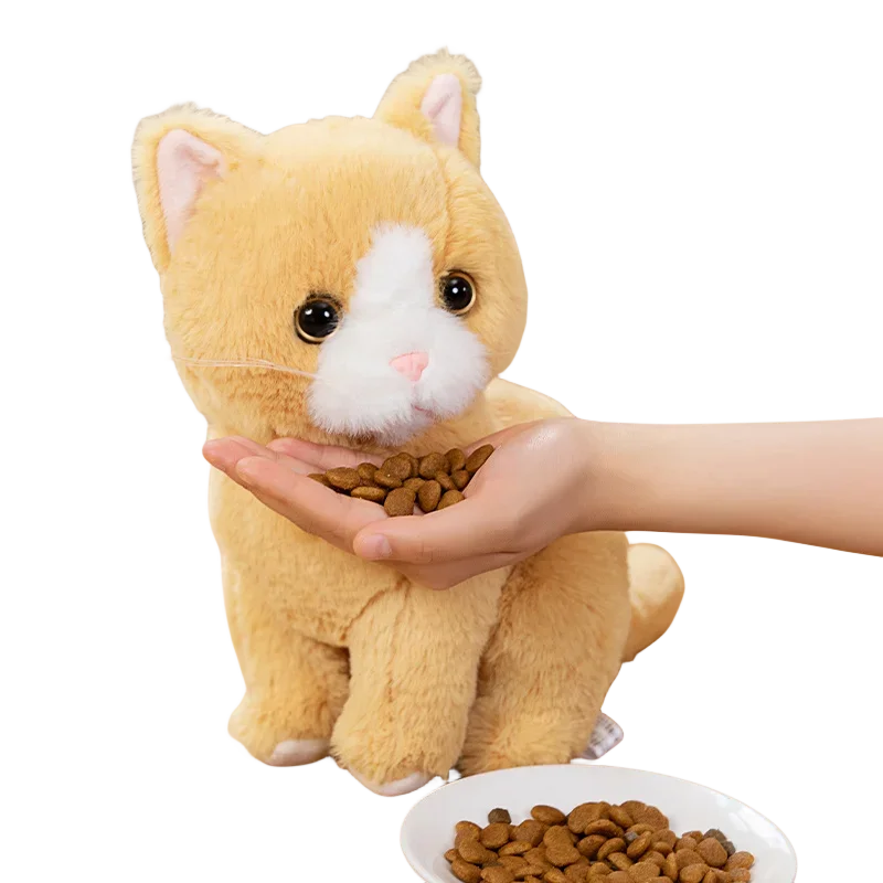26cm Simulation Grey White Black Cat Plush Toy Cartoon Sitting Lifelike Kitten Animal Cats Artificial Touch Doll Gift for Kids