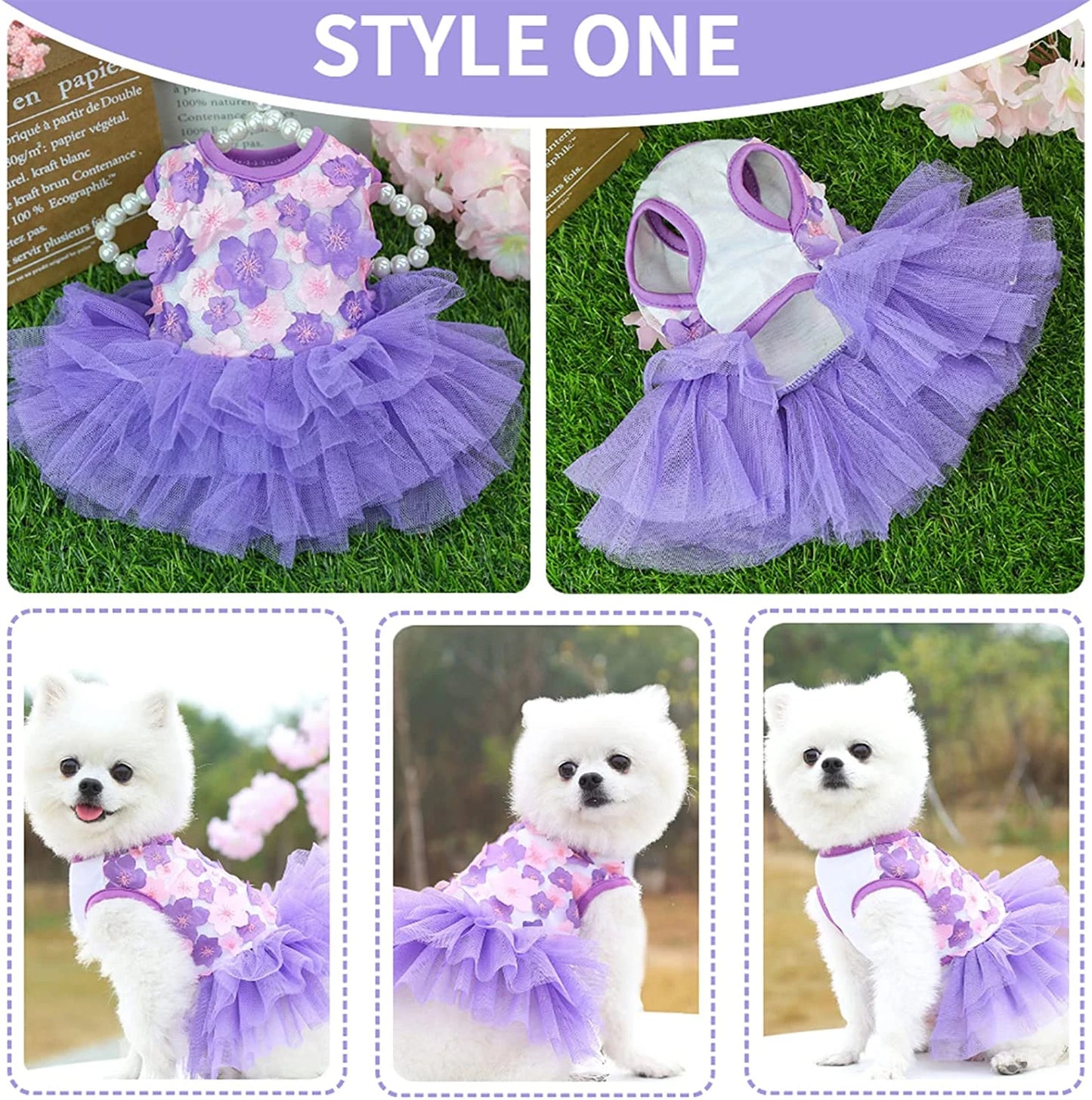 Cute Girl Dog Dress Bowknot Princess Lace Tulle Skirt Ruffle Tutu Dress for Small Dogs Cats Chihuahua York Summer Puppy Clothes