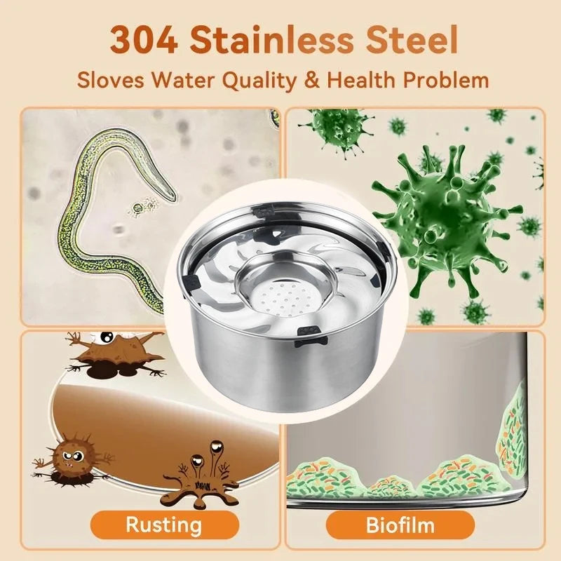 Big Capacity Stainless Steel Dog Floating Bowl, No Spill Anti-Splash Dog Water Dispenser, Non-Slip Dog Cat Pet Water Feeder Bowl