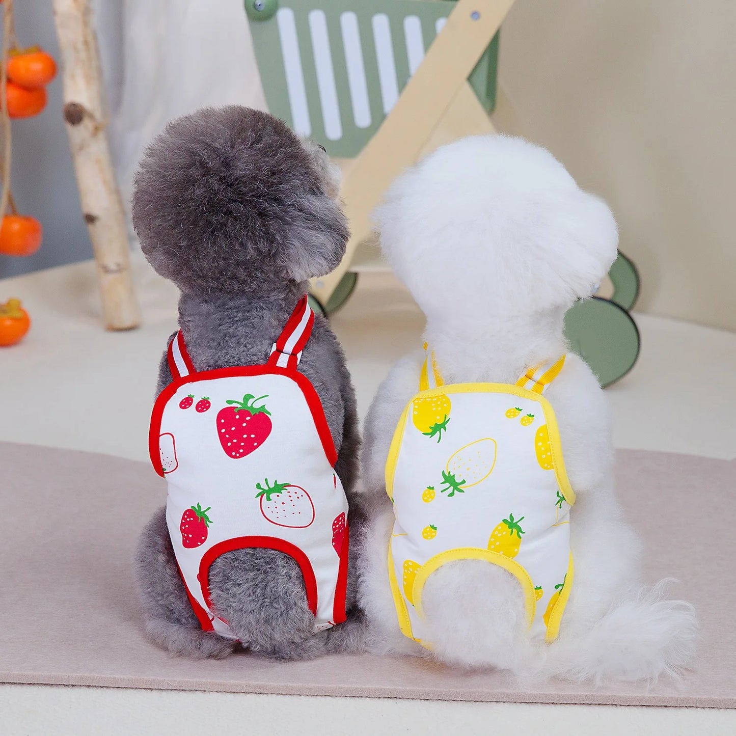 Reusable Female Dog Diapers with Adjustable Suspender for Small Medium Dogs, Washable Puppy Onesie Sanitary Physiology Panties