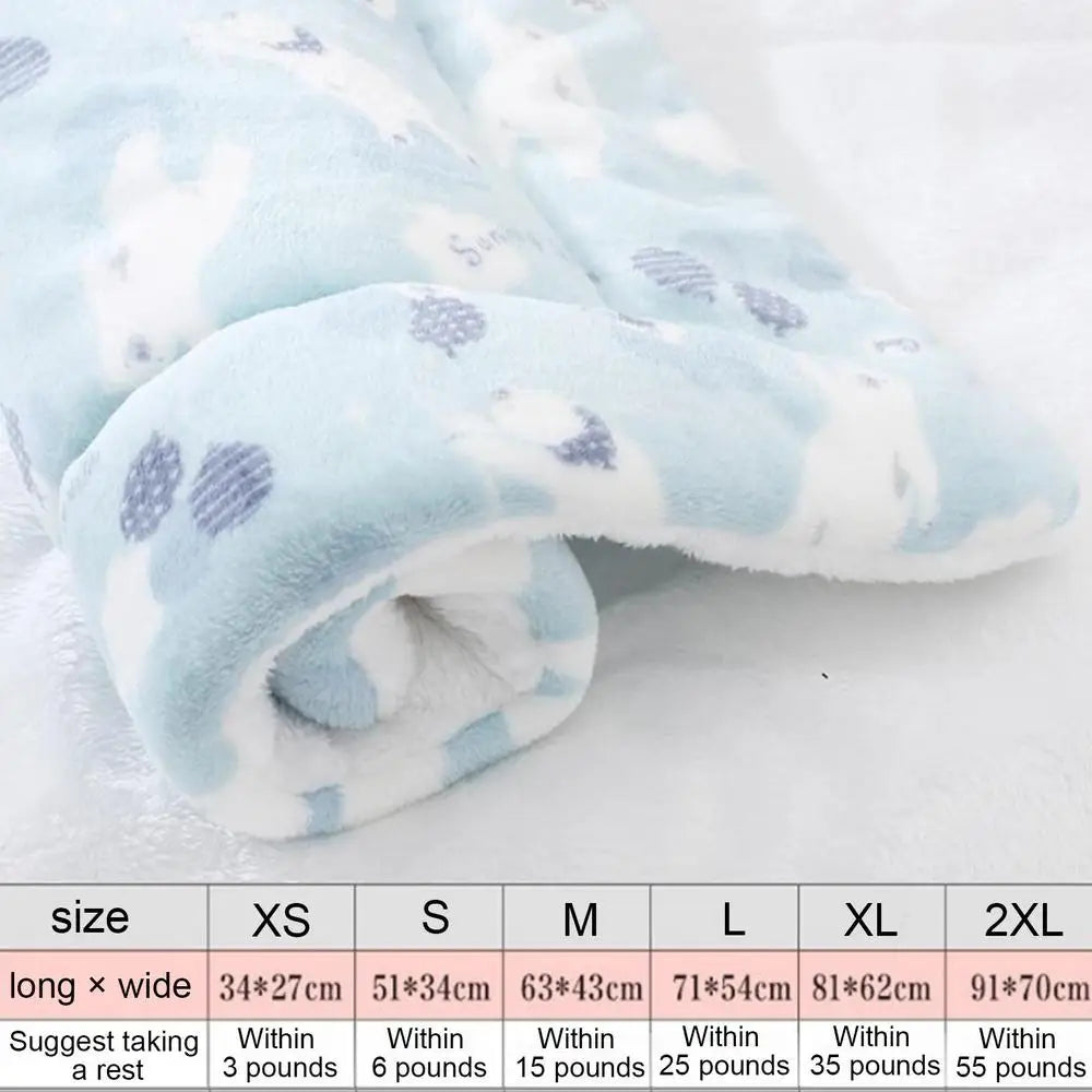 Pet Blanket Flannel Throw Flannel Throw Blanket For Dog Sleep Soft Warm Cushion Mat Washable Puppy Pads Sleep Blanket For Small