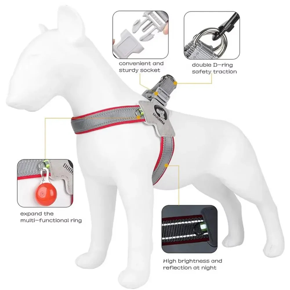 Breathable Y Shape Dog Harness Adjustable Step In Pet Harness Vest for Puppy Small Large Dog Chest Harness Reflective Dog Collar