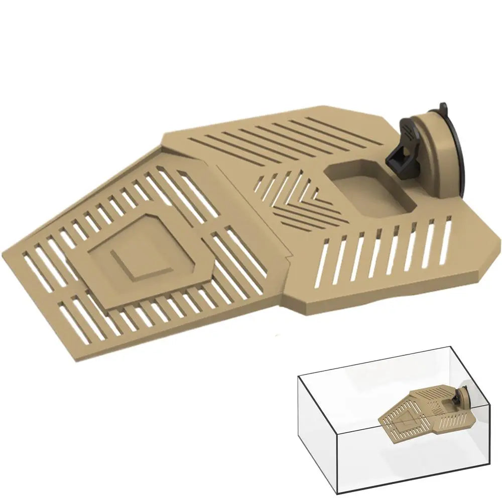 Turtle Docks For Basking Reptile Climbing Pier Detachable Tortoise Tank Dock Stable Turtle Basking Landscape With Feeding Area