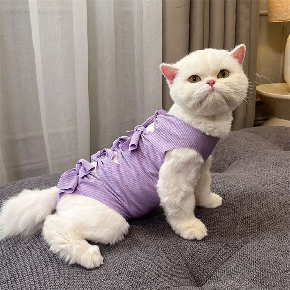 Cat Recovery Suit Breathable Cat Surgery Recovery Suit Onesies Female Kitty Castration Abdominal Wound Recovery Clothing Outfits