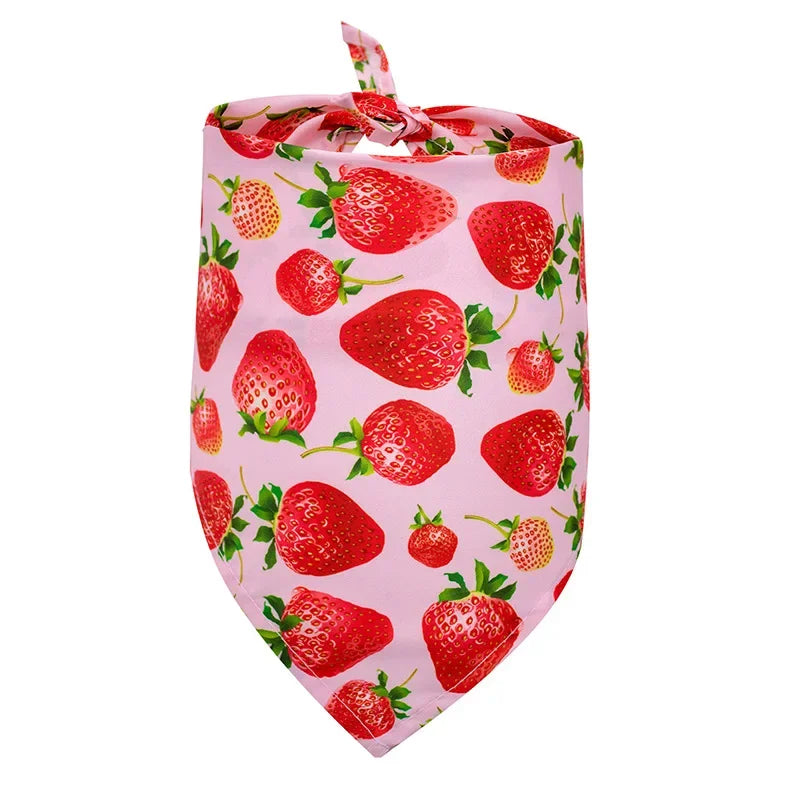 Summer Pet Bandana for Small Medium Large Dogs Fruit Print Dog Triangle Scarf Pomeranian Pug Bibs mascotas Grooming Accessories