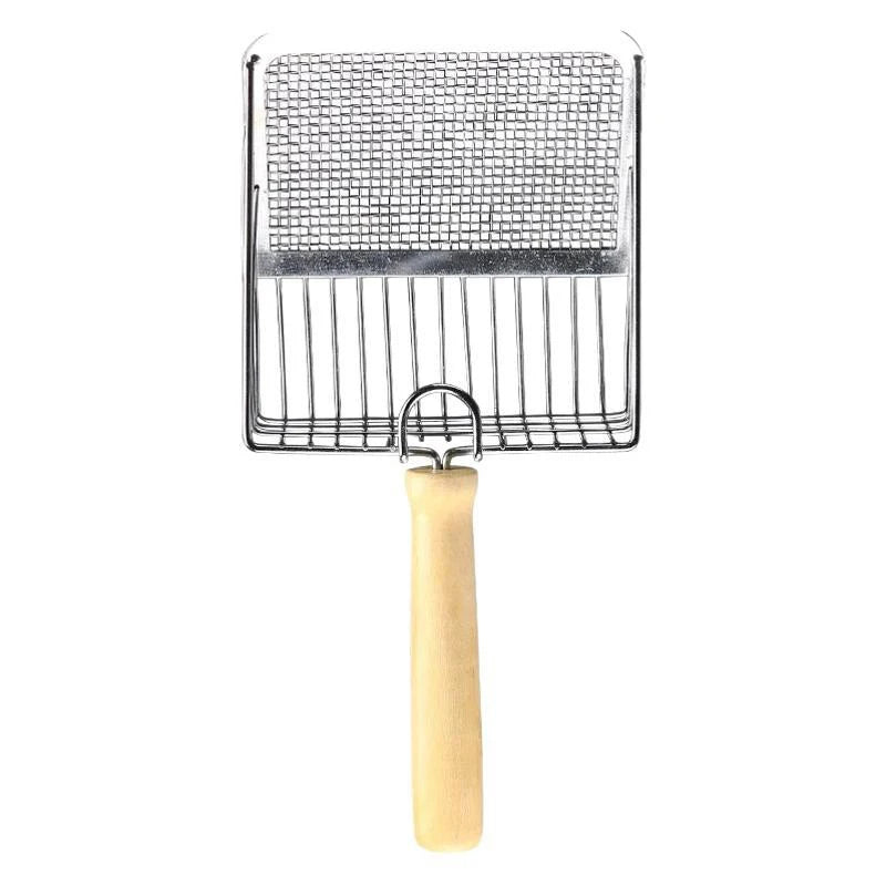 Stainless Steel Cat Litter Shovel Wooden Handle Shovel Easy To Clean Good-Looking Reduce Dust Suitable For Small Dog Toilets