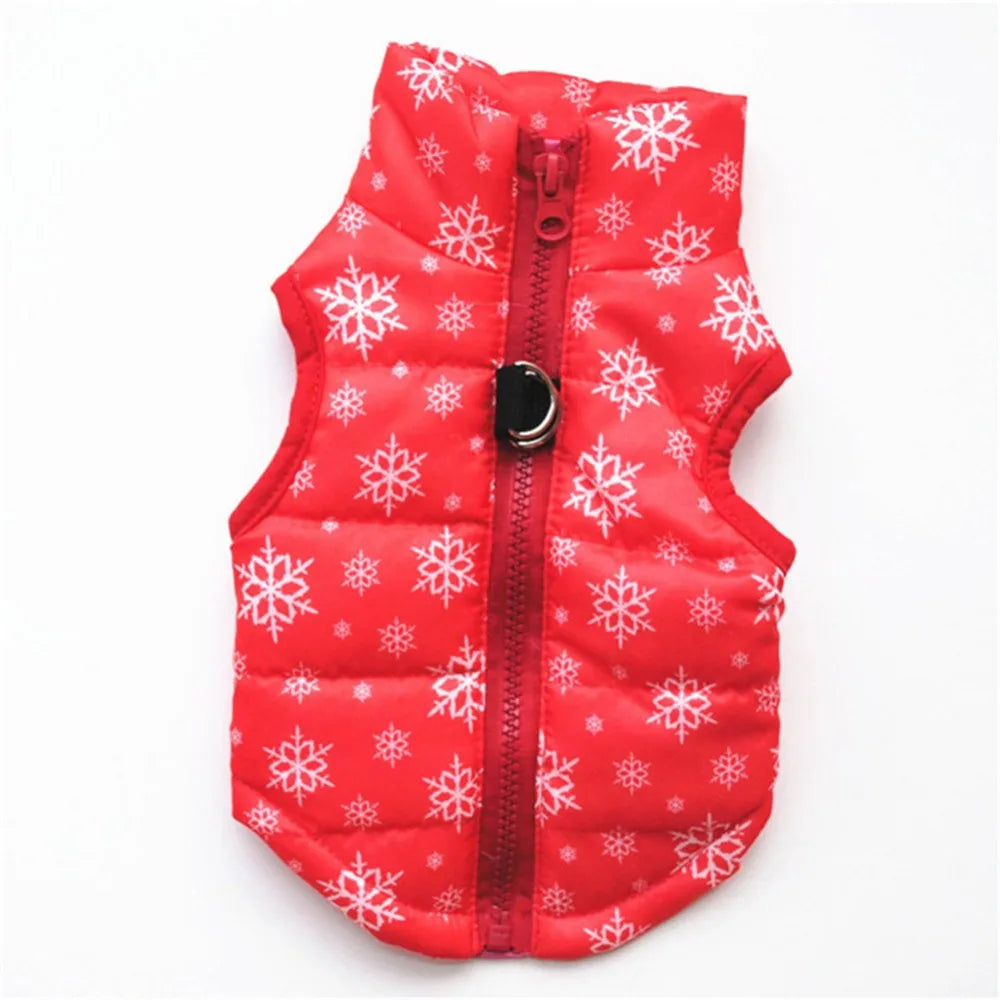 Windproof Pet Vest Jacket Winter Warm Big Dog Clothes Puppy Harness Clothing Funny Printed Coat for Small Medium Dogs Cats XS-XL
