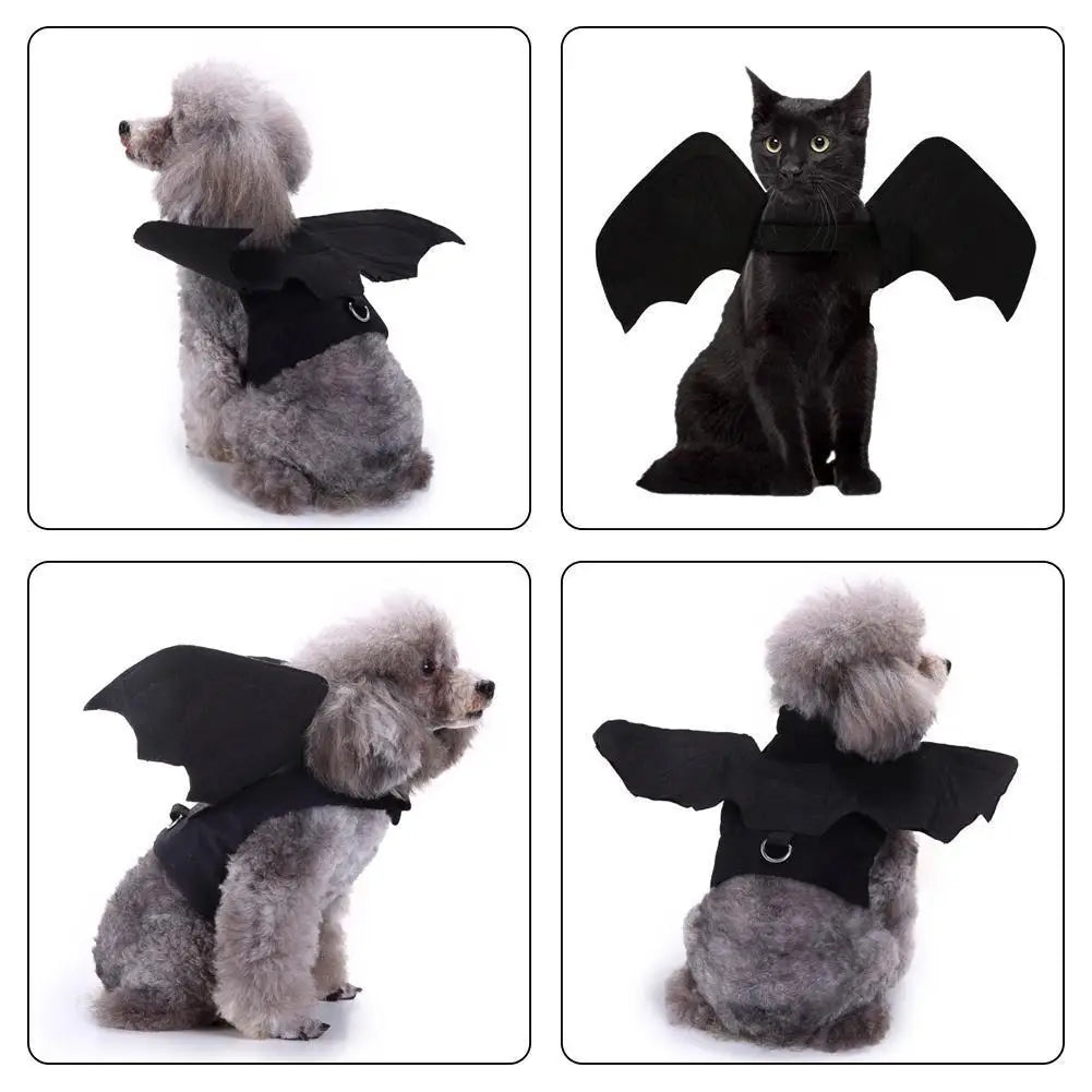 Cool Wings Black Bat Creative Pet Dog Clothes Halloween Transformation Costume Suitable For Festivals And Parties Dog Dress Up