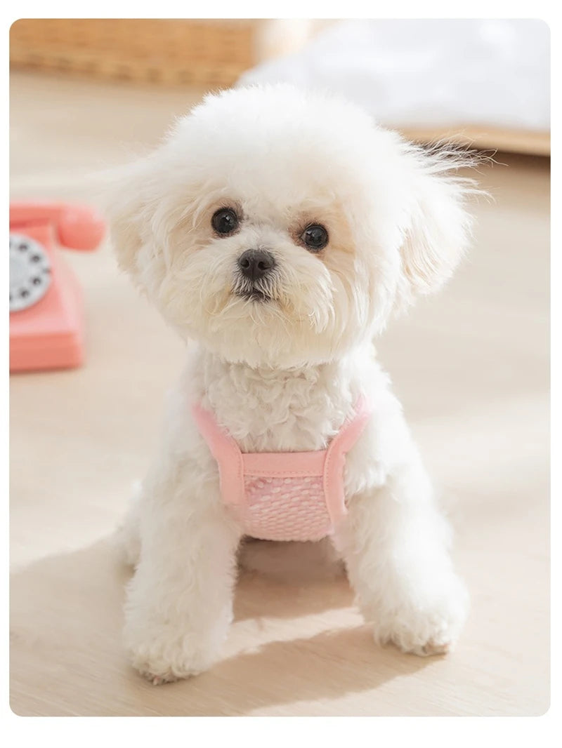 Sweet Flower Decorate Puppy Summer Clothes Breathable Unisex Small Chihuahua Pet Cat Vest Walking Leash T Shirt for York Dogs
