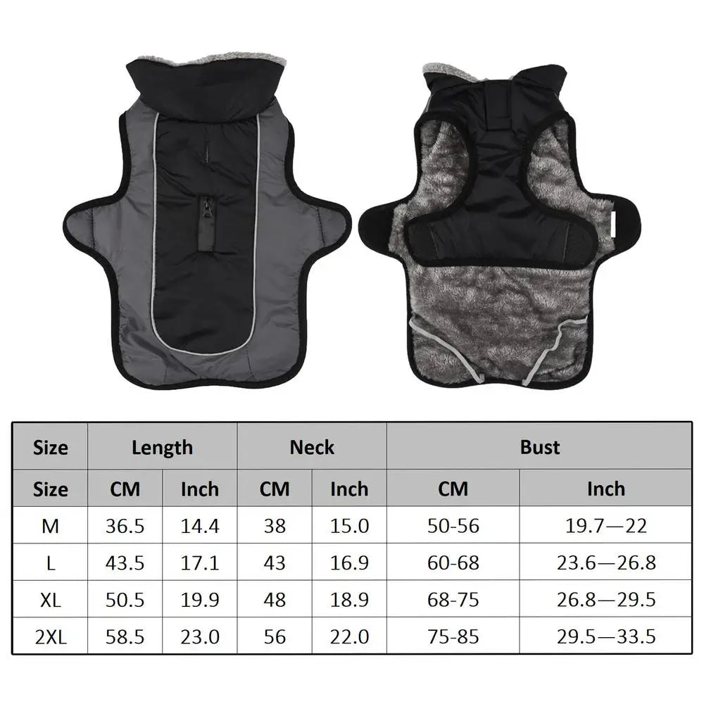Dog Coat Warm Winter Jacket For Dogs Waterproof Winter Jacket Warm Vest Dog Clothes Winter Dog Clothes For Large Dogs And Pets