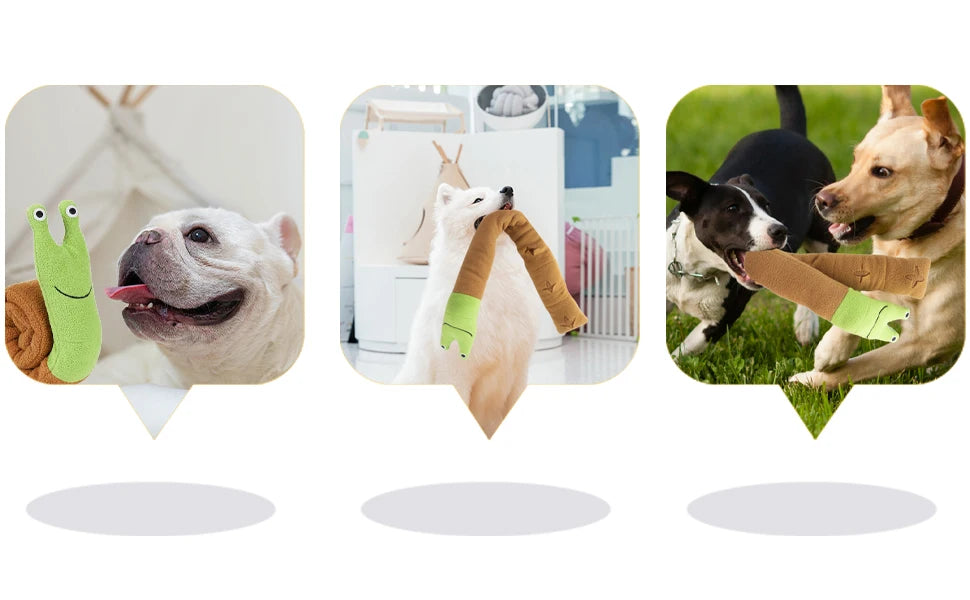 Dog Squeak Toys Pet Sniffing Plush Snails Toys Tibetan Food Molar Puzzle Dog Toys Interactive Dog Puzzle Toy Feeder Pet Supply