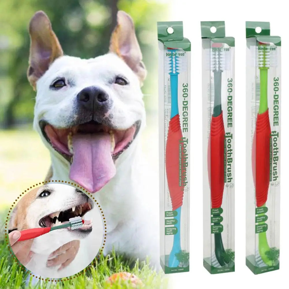 Double Head Pet Toothbrush Cat Dog Pet Cleaning Toothbrush Safe Food Grade Material Non-irritating Soft Hair Maintain Pet Oral H