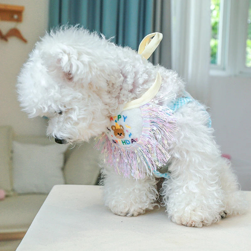 Designer Luxury Pet Dog Collar Lace Up Adjustable Birthday Party Gift Pet Items Cartoon Bear Unisex Neck Accessories for Cats