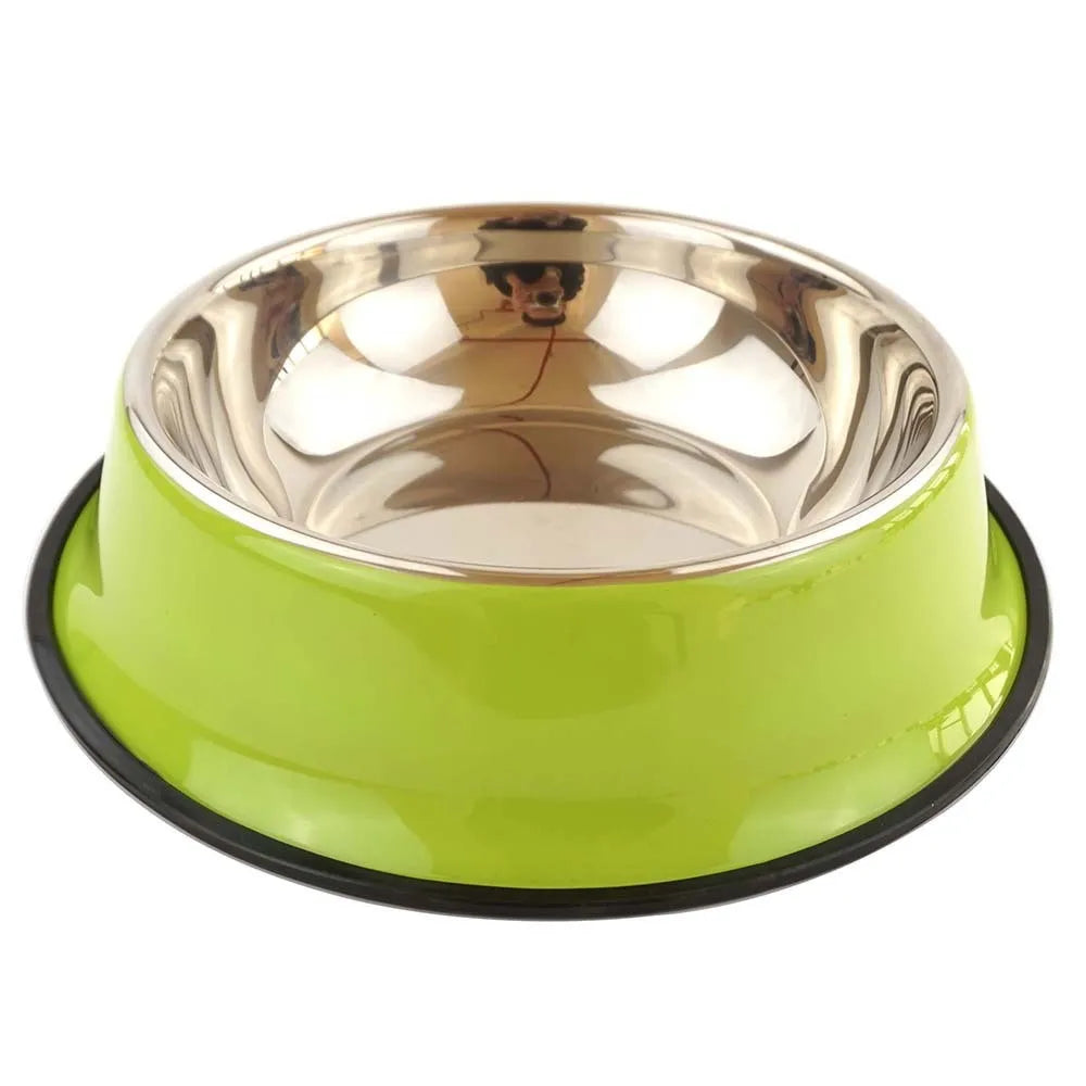 Stainless Steel Dog Bowls pink, Food and Water Non Slip Anti Skid Stackable Pet Puppy Dishes for Small, Medium and Large Dogs