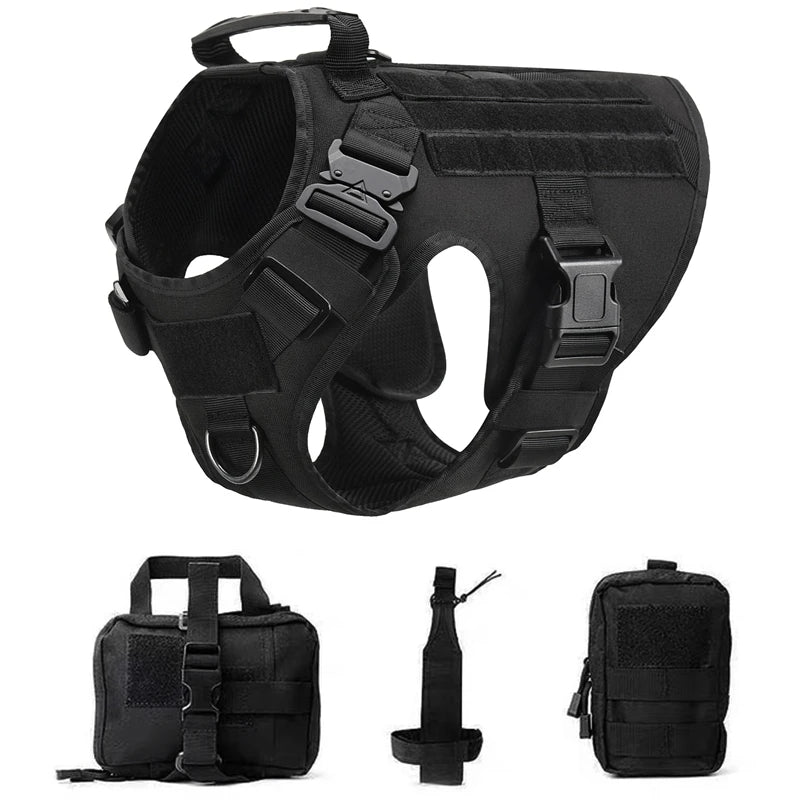 K9 Tactical Military Vest Pet German Shepherd Golden Retriever Tactical Training Dog Harness and Leash Set For All Breeds Dogs