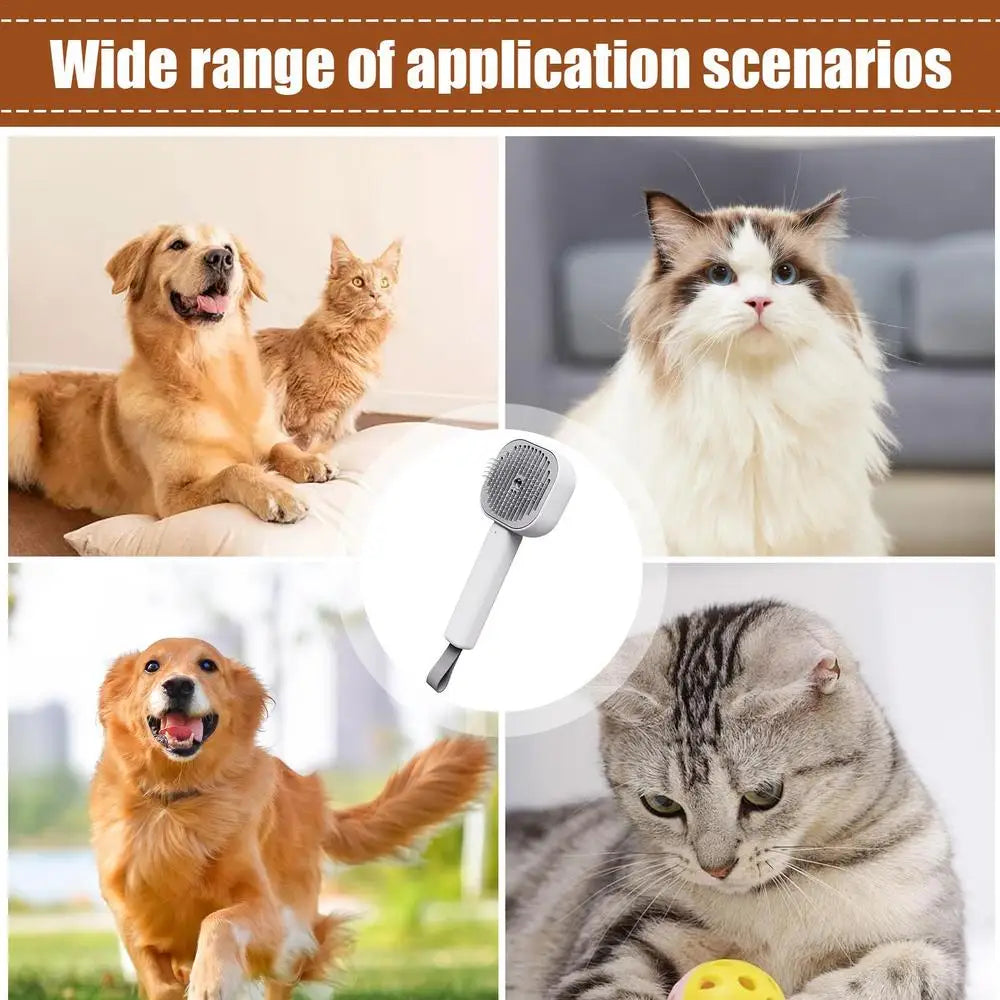 Steamy Pet Brush Rechargeable Cat Grooming Brushes Pet Water Combs Cat Hair Remover Cat Cleaning Massage Brush for Puppy  Kitten