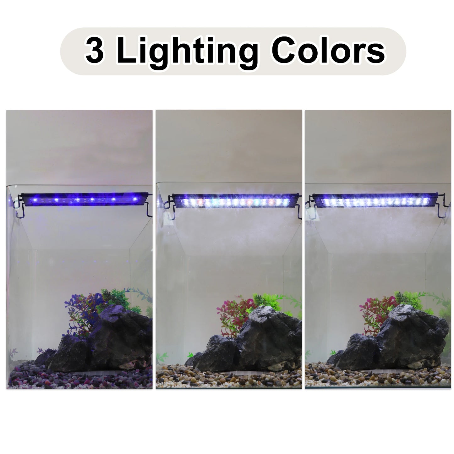 UXCELL Aquarium Light LED Fish Tank Light Timer Three Color Lighting Aquarium Light for Plants Fish and Aquatic Pet Supplies