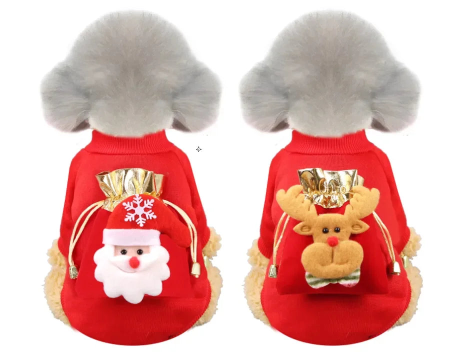 Christmas Pets Dressing Up Santa Funny Pet Clothes For Small Medium Large Dogs Winter Warm Dog Clothes Chihuahua Pug Yorkshire
