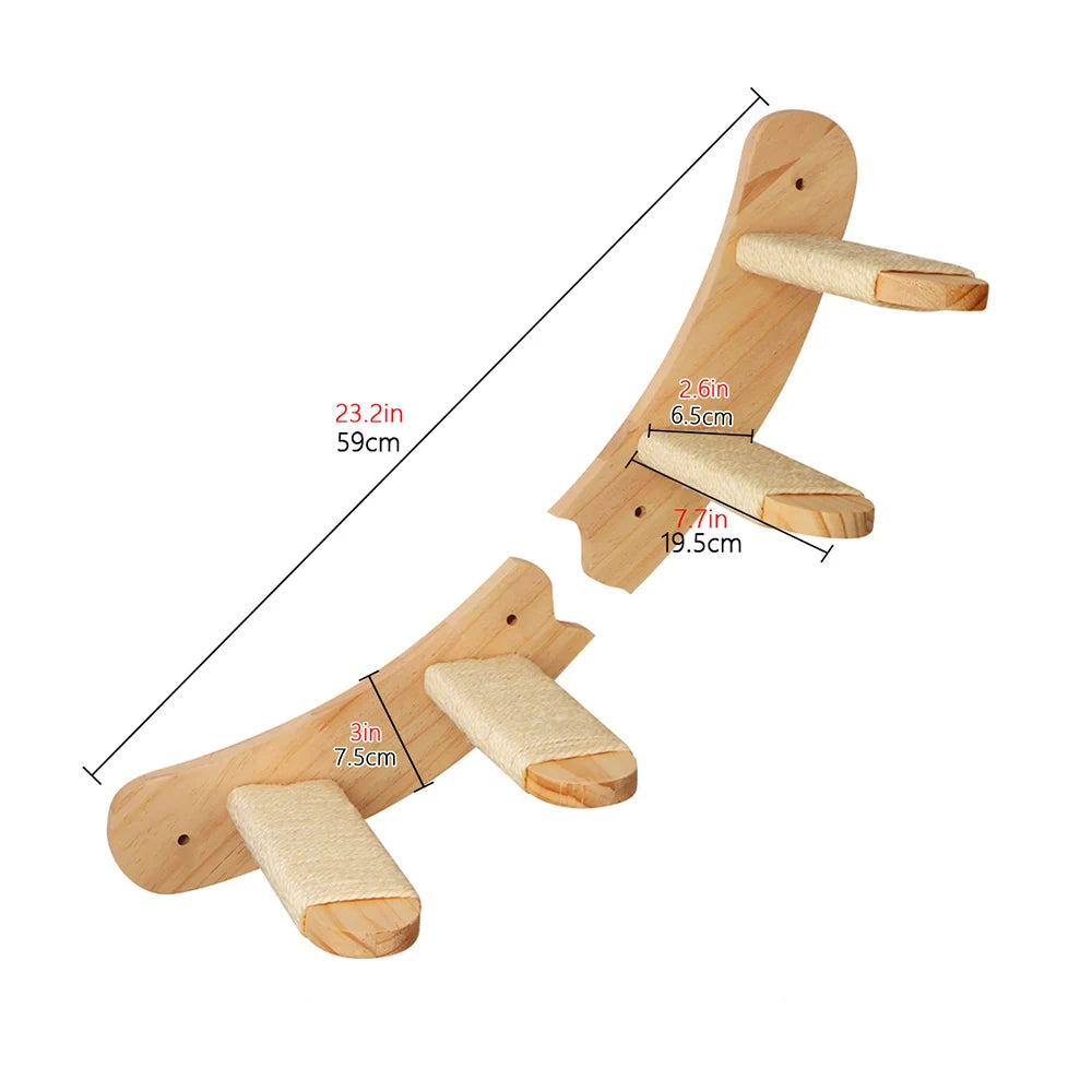 Cat Mounted Climbing Wall with Cat Hammock and Cat Climbing Ladder Cat House Cat Shelf Sisal nest for Kitten Playing and Rest