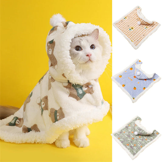 Sphynx Cat Sleeping Bag Cloak Winter Warm Pet Mat Blanket for Cats Gotas Kitten Sleeping Quilts mascotas Accessories Hood Pajama