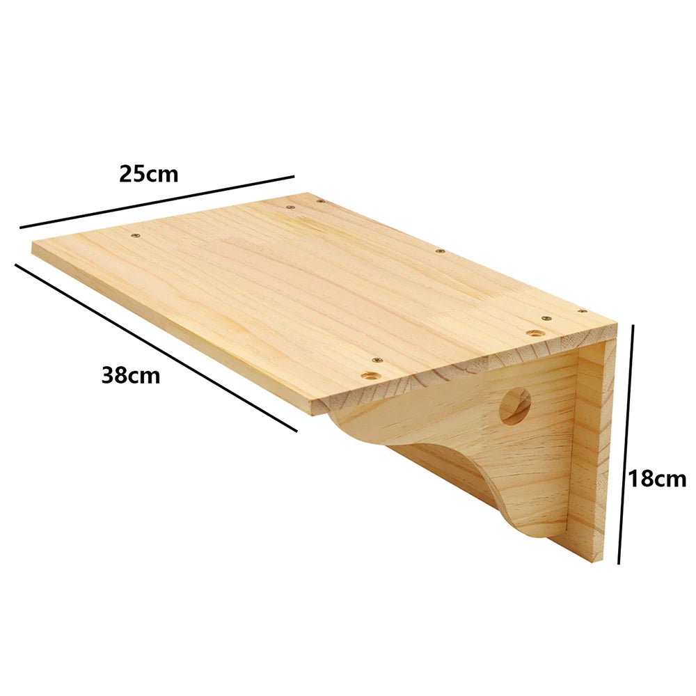 Cat Wall Climbing Shelves Wall Mounted Hammock Cat Scratching Post Wooden Stairway Shelves with Sisal Rope Ladder Wall Cat Tree