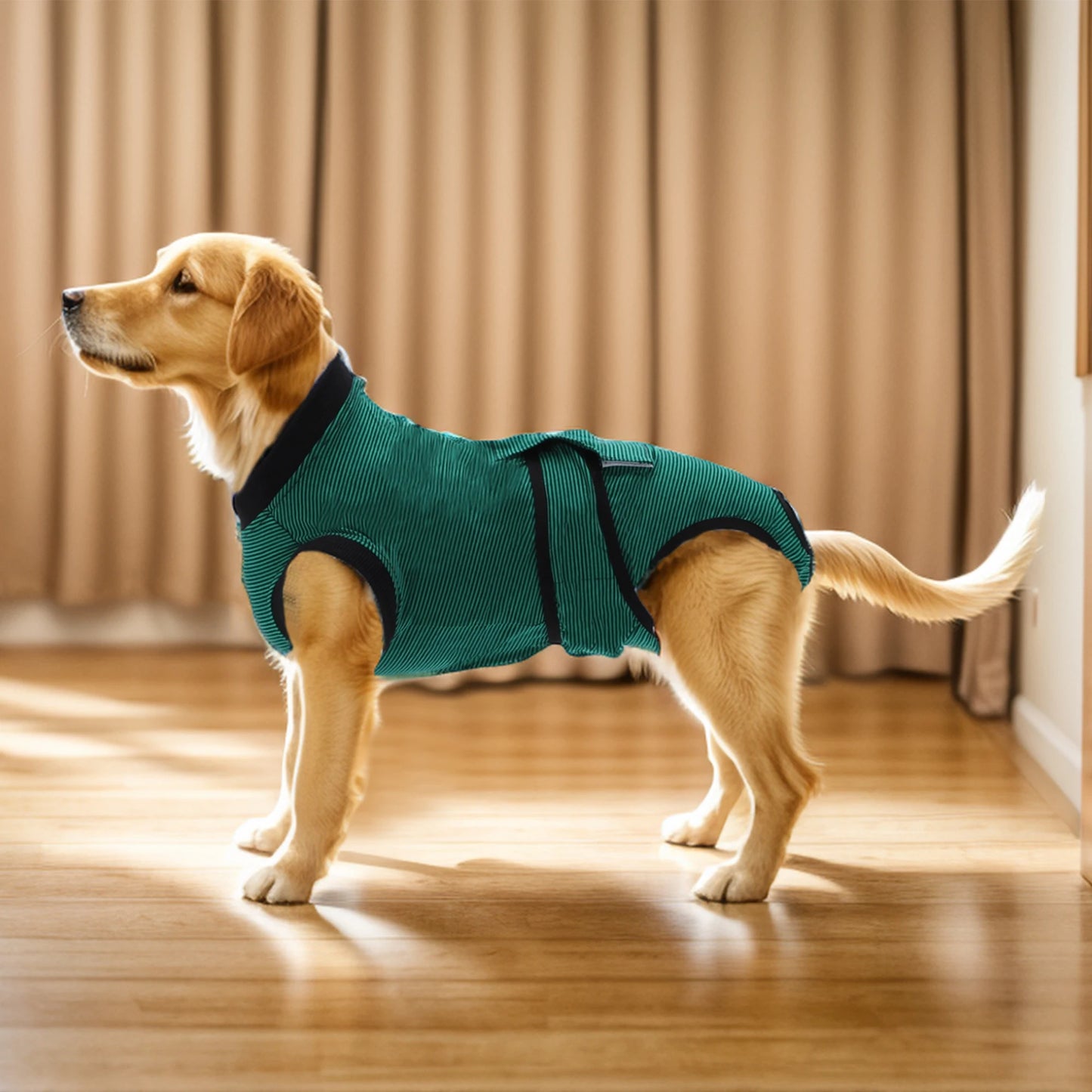 UXCELL Pet Recovery Suit Wound Protective Clothes for Dogs Cats After Weaning Pet Recovery Striped Shirt Surgical Clothing