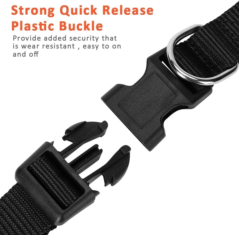 Adjustable Nylon Dog Collars with Quick Release Buckle, Durable Basic Dog Collar for Small Medium Dogs Puppies Accessories