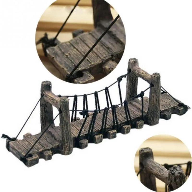 1pc Aquarium Resin Bridge Decoration Rocks Fish Tank Ornaments Decor Landscaping Rockery Mountain Bridge Hiding Cave Accessories