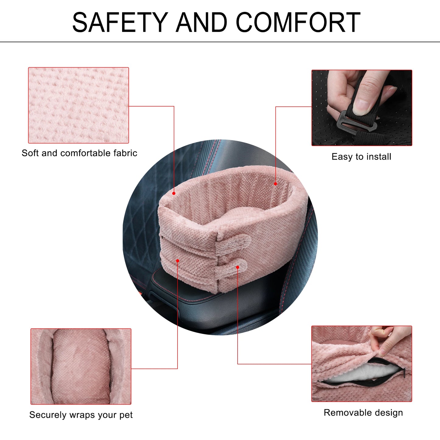 UXCELL Dog Car Seat Bags Hammock Pet Carriers Bed Car Rear Back Seat Protector Mat Carrier Bottom Travel Safety Accessories