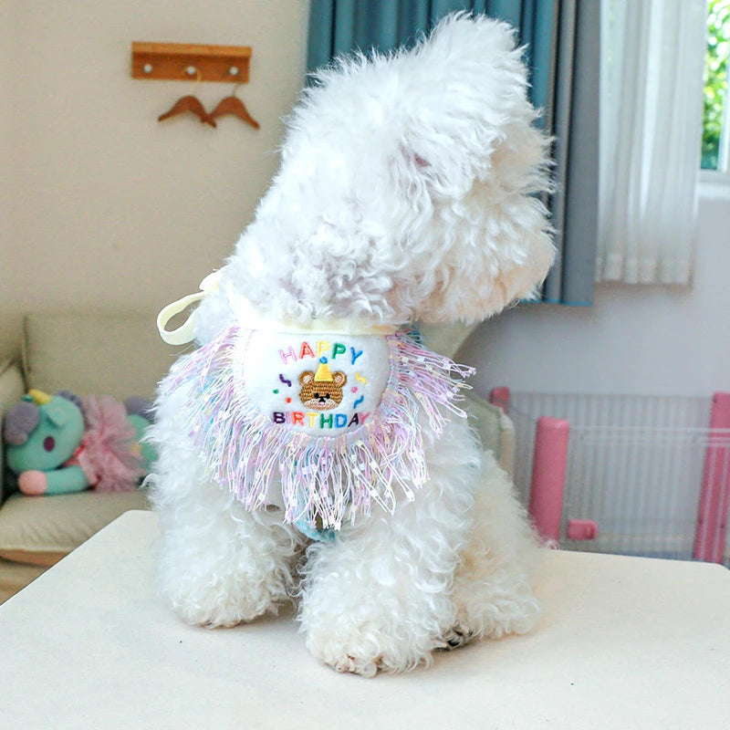 Designer Luxury Pet Dog Collar Lace Up Adjustable Birthday Party Gift Pet Items Cartoon Bear Unisex Neck Accessories for Cats