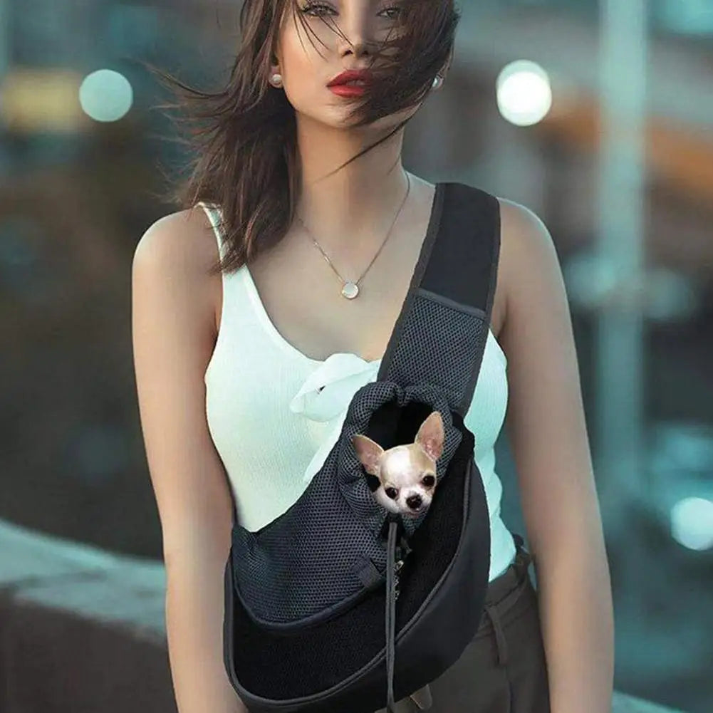 Large Space Pet Travel Shoulder Bag, Widened And Thickened Shoulder Strap Design Does Not Squeeze Breathable Mesh Pet Backpack