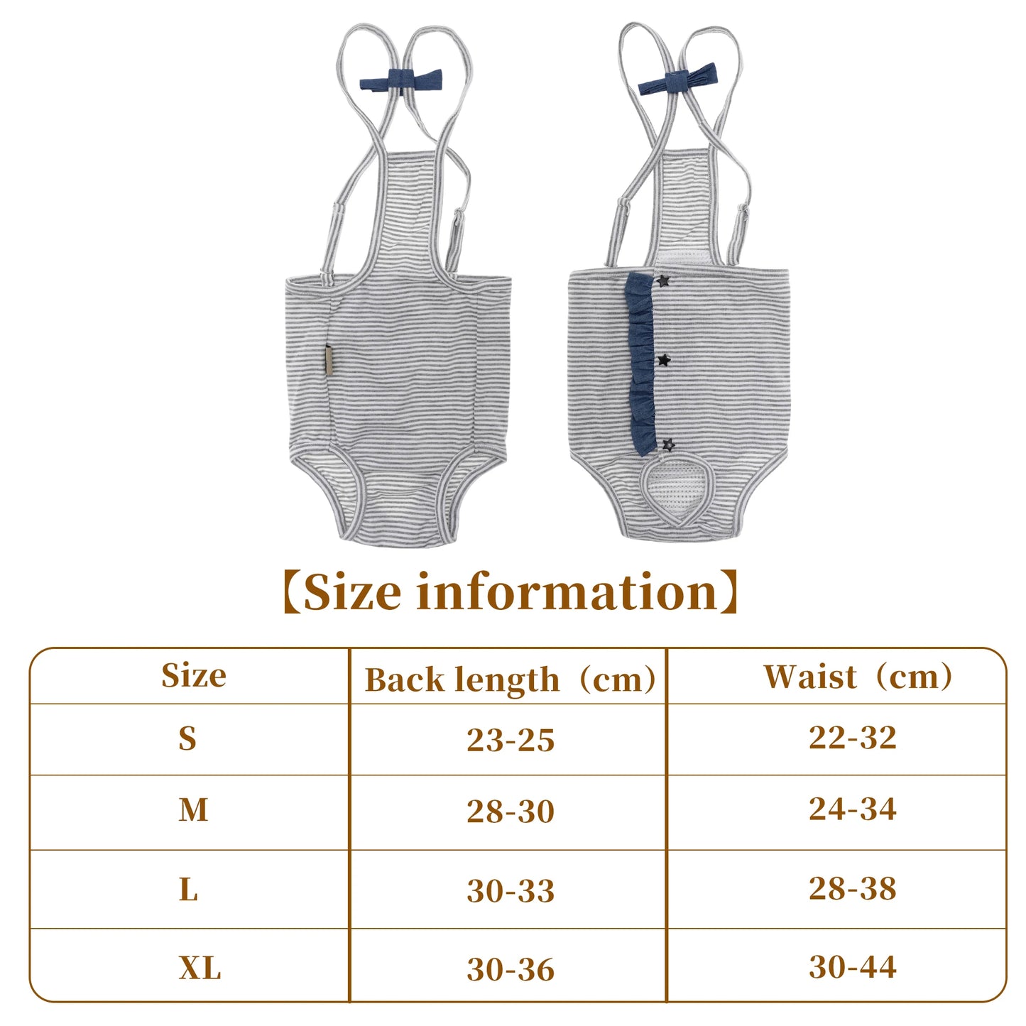 UXCELL Reusable Dog Diapers Female Dog Suspender Panties Casual Physiological Pants Adjustable Strap Striped Washable Underwear