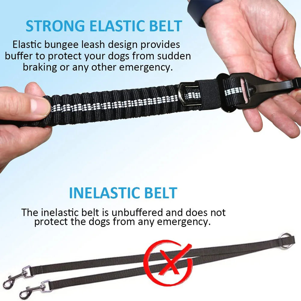 Dog Seatbelt Updated 3-in-1 Pet Car Seat Belts for Dogs Car Tether with Clip Hook Bungee Dogs Safety Belt with Swivel Carabiner