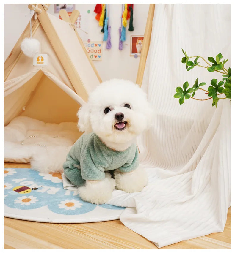 Thermal Flannel Winter Dog Pajamas for Small Dogs Cold Weather Warm Clothes Puppy Onesie Jumpsuit Yorkie Overalls for Dogs