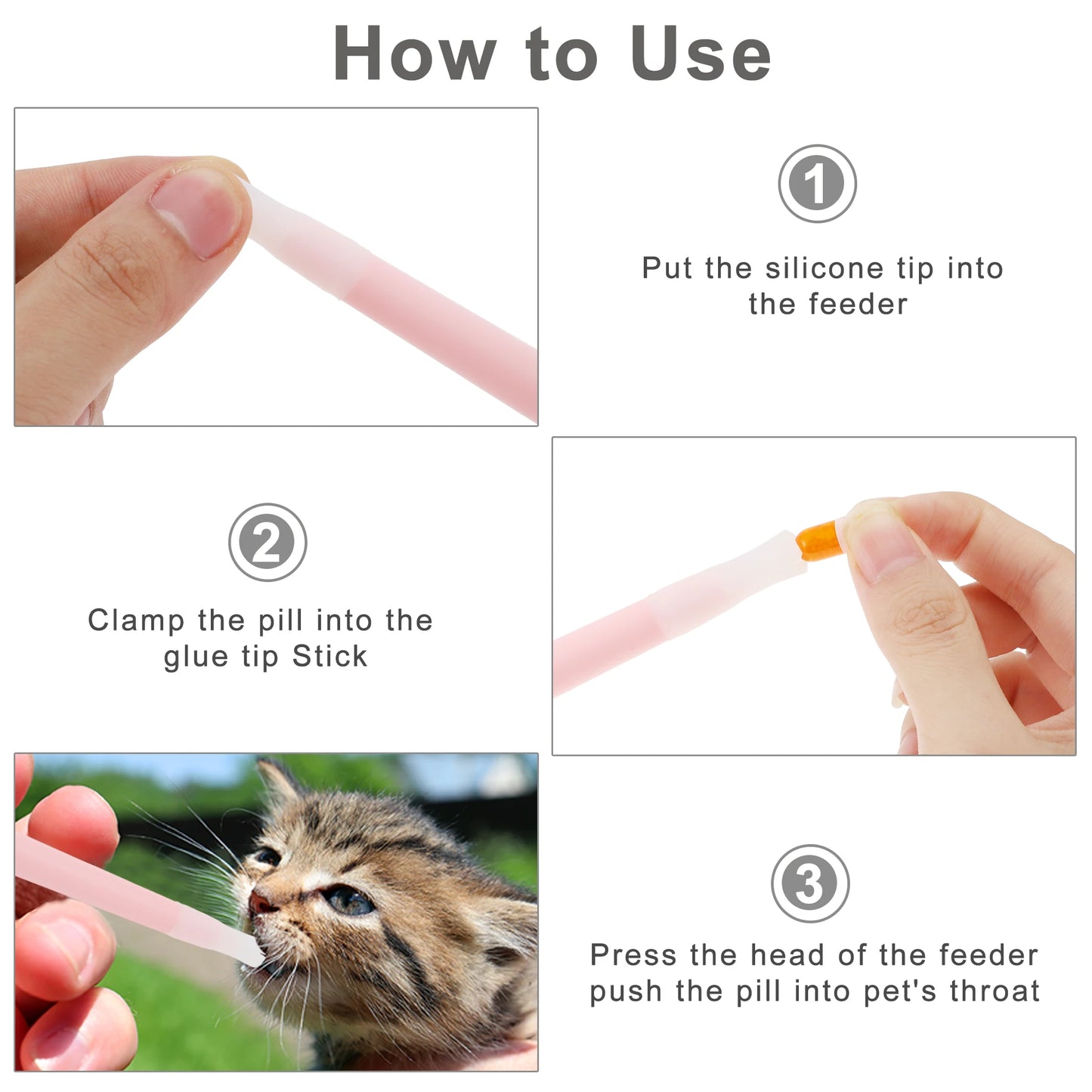 UXCELL Dog Cat Pill Shooter with Two Silicone Soft Tip Pet Pill Dispenser Dog Pill Shooter Dog Feeders Pet Feeder
