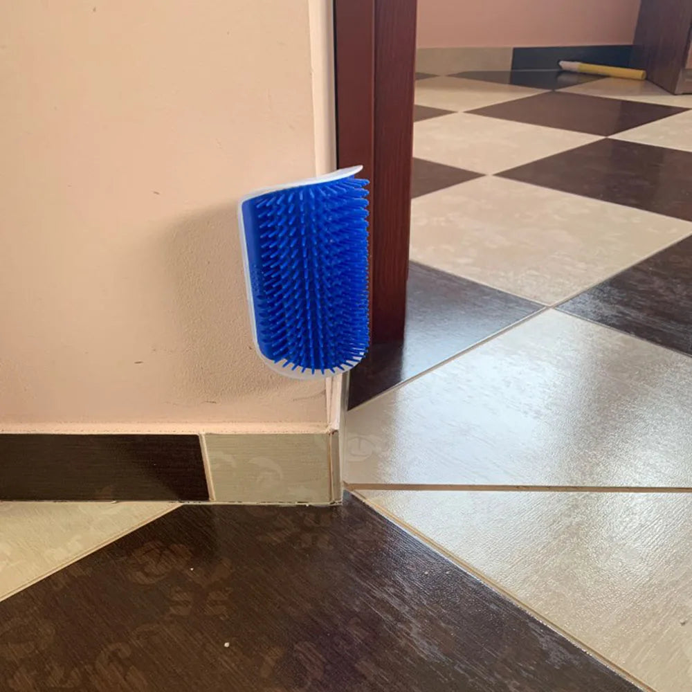 Pet Cat Brush Massage Device Hair Removal Comb Cat Toy Plastic Scratch Bristles Arch Massager Self Grooming Cat Corner Scratcher