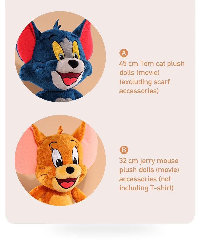 Tom And Jerry Plush Toy Cartoon Movie Cat Tuffy Nibbles Mouse Plushies Stuffed Animals Soap Action Figure Studio Doll Toys
