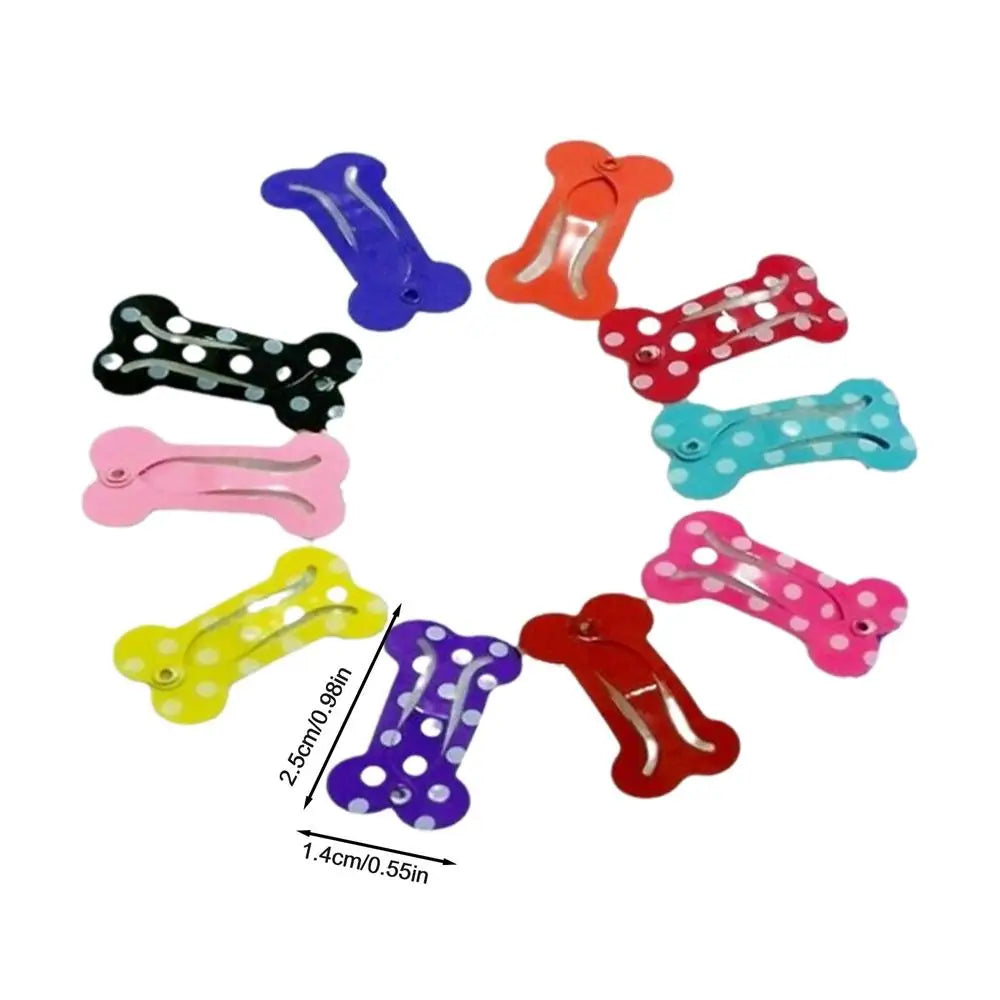 10pcs Bone Hair Clips Non Slip Dog Bone Pet Hair Clip Hairclips Metal Barrettes Hair Accessories for Cosplay Party Pet Dogs and