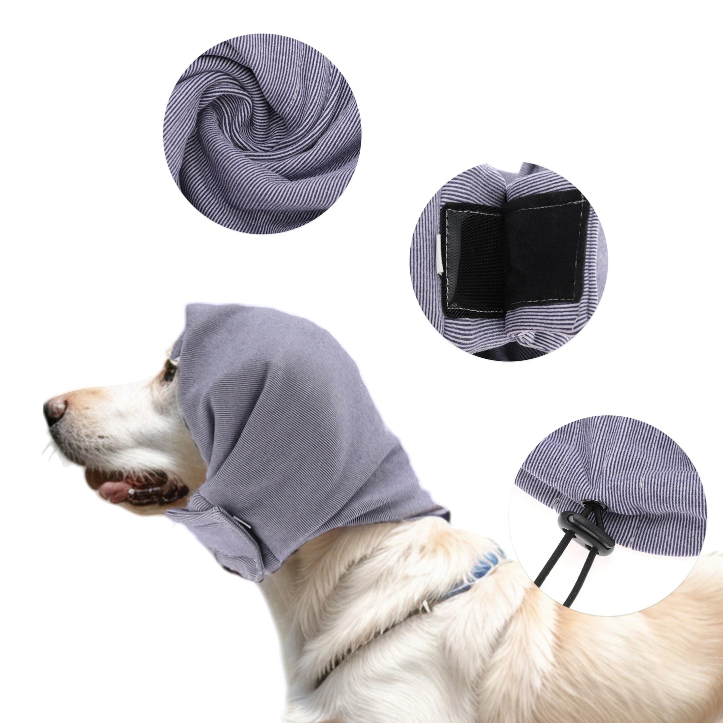 UXCELL Dogs Calming Band Dog Ear Cover Muffs Noise Protection for Grooming Supplies Casual Solid Elastic Cotton Fabric S M L