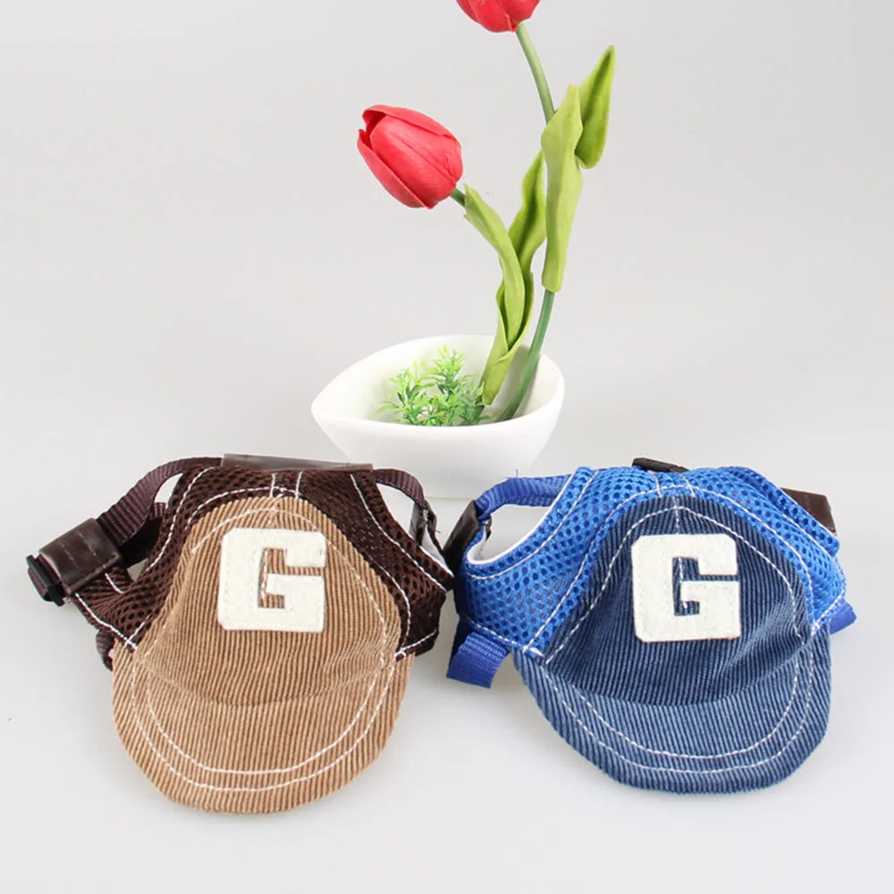Sport Dog Baseball Cap Outdoor Pet Sunbonnet Hats Puppy Cap with Adjustable Ears Hole for Dogs Outdoor Summer Dogs Accessories