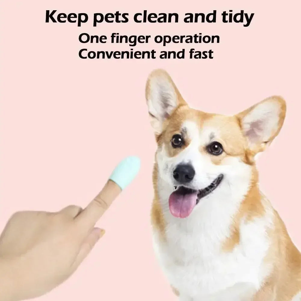 Dog Cat Finger Toothbrush Pet Soft Finger Nose Blackhead Cleaning Brush Silicone Dog Cat Wool Brush Pet Dog Accessorie