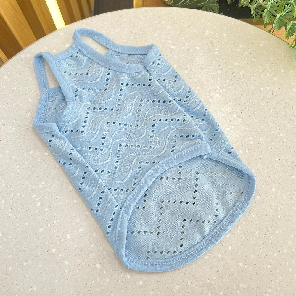Spring and summer small dog clothing minimalist suspender thin breathable small and medium-sized dog pet cat clothing supplies