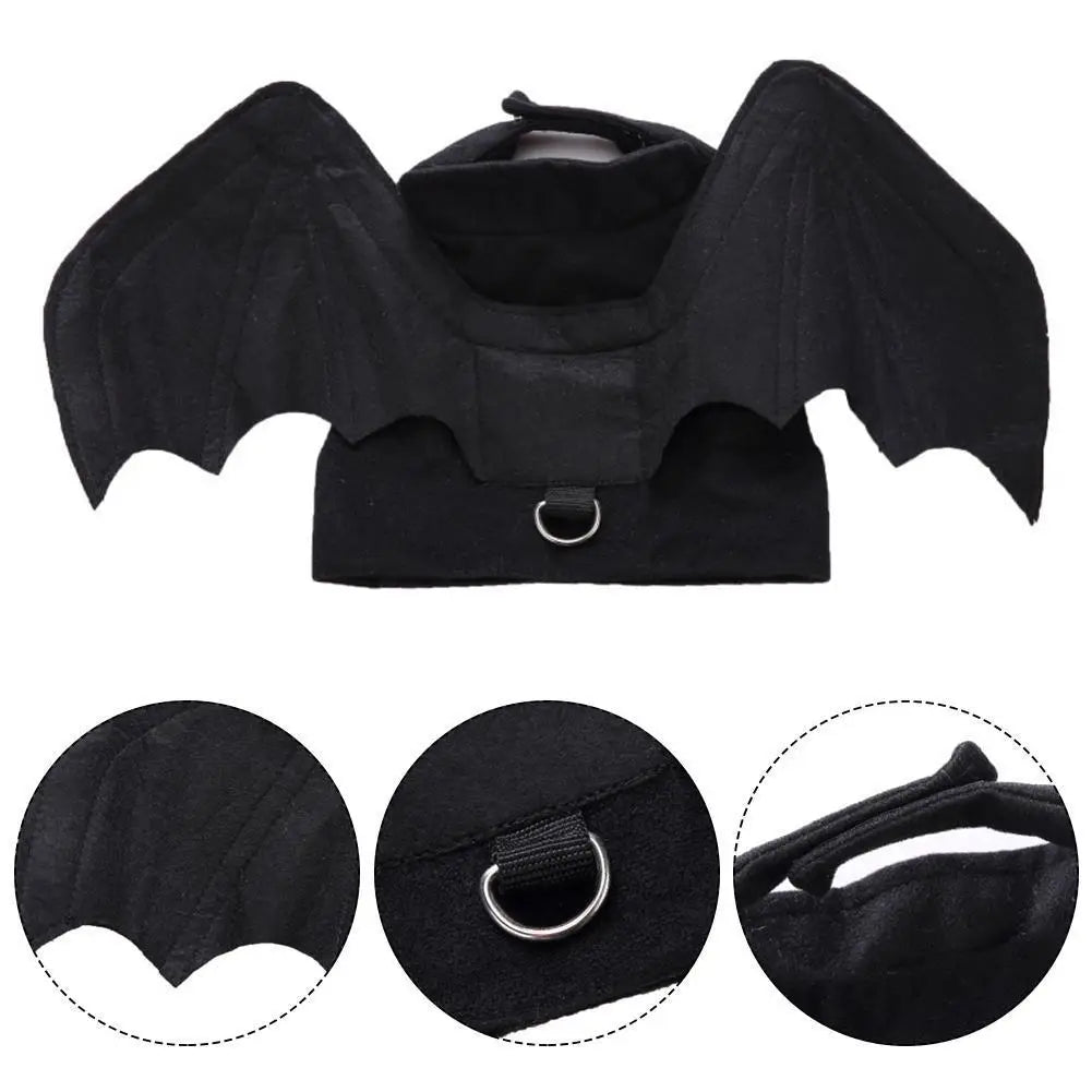 Cool Wings Black Bat Creative Pet Dog Clothes Halloween Transformation Costume Suitable For Festivals And Parties Dog Dress Up